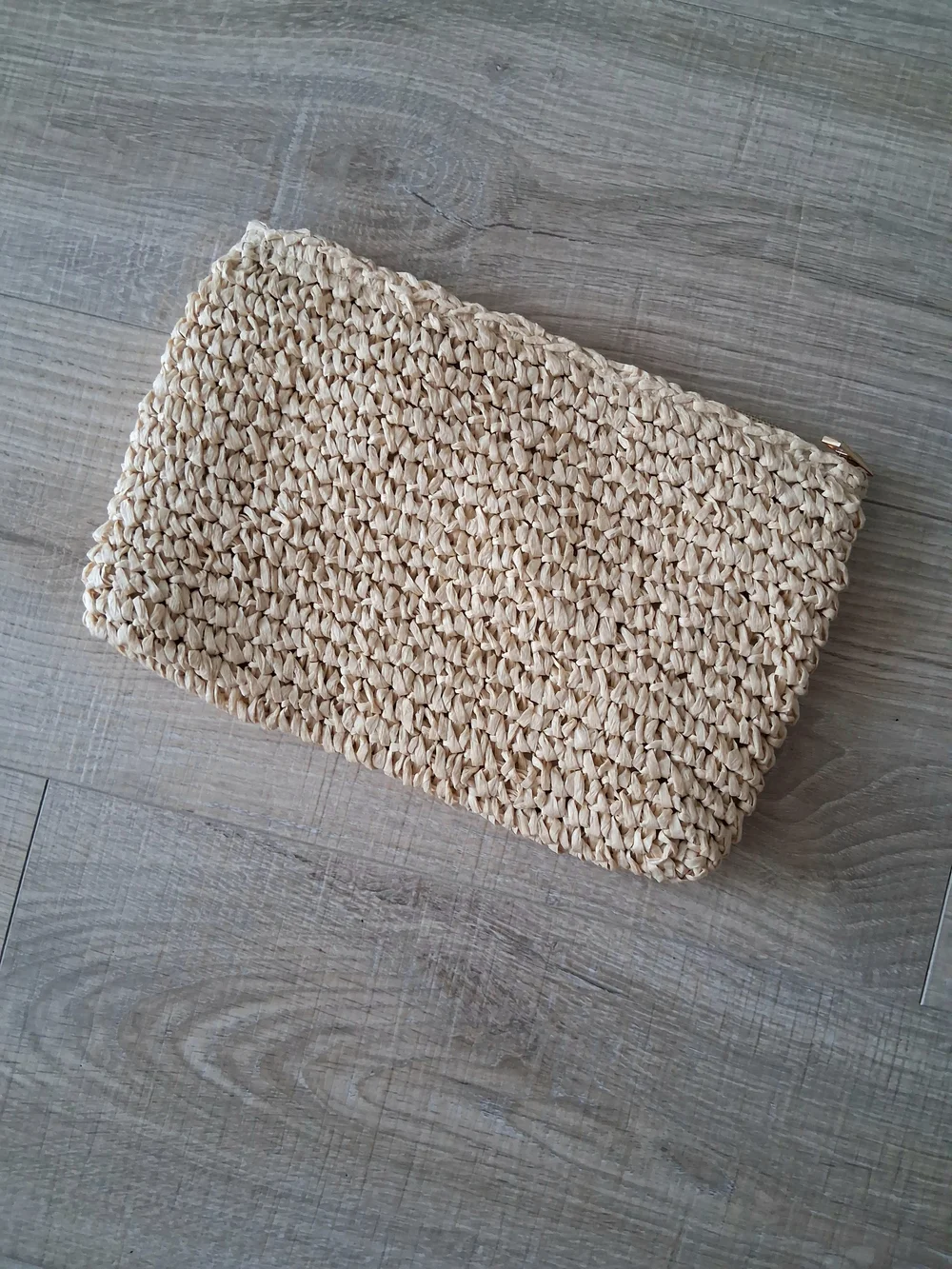 Woven Straw Cowrie Shell Embellished Clutch